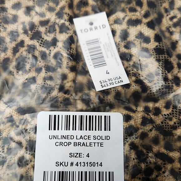 ❤️NWT VINTAGE TORRID BRA UNLINED LACE LONGLINE ANIMAL BRALETTE POWER MESH - Picture 9 of 13